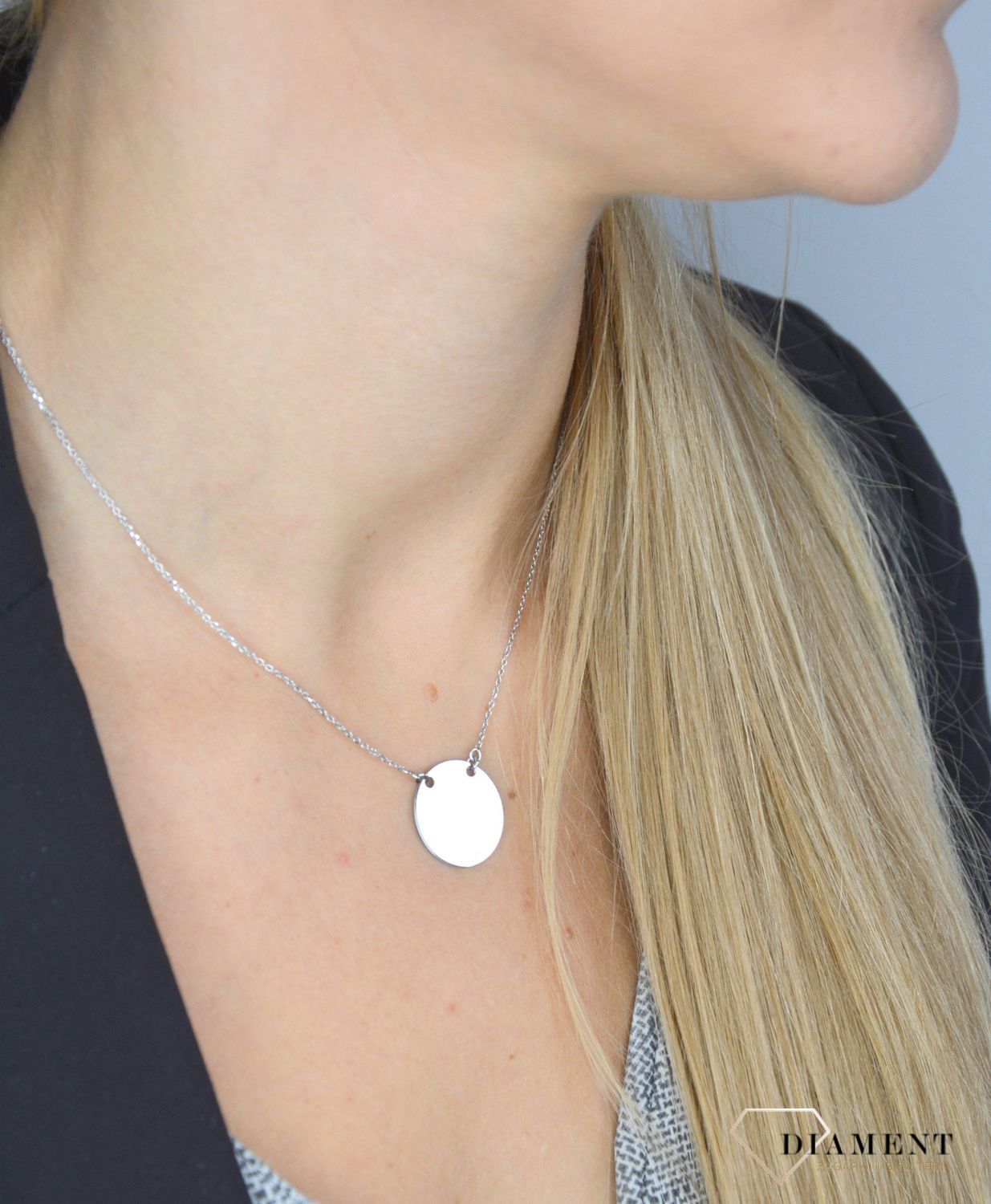 Srebrny naszyjnik C RM 060 gładkie koło..jpg